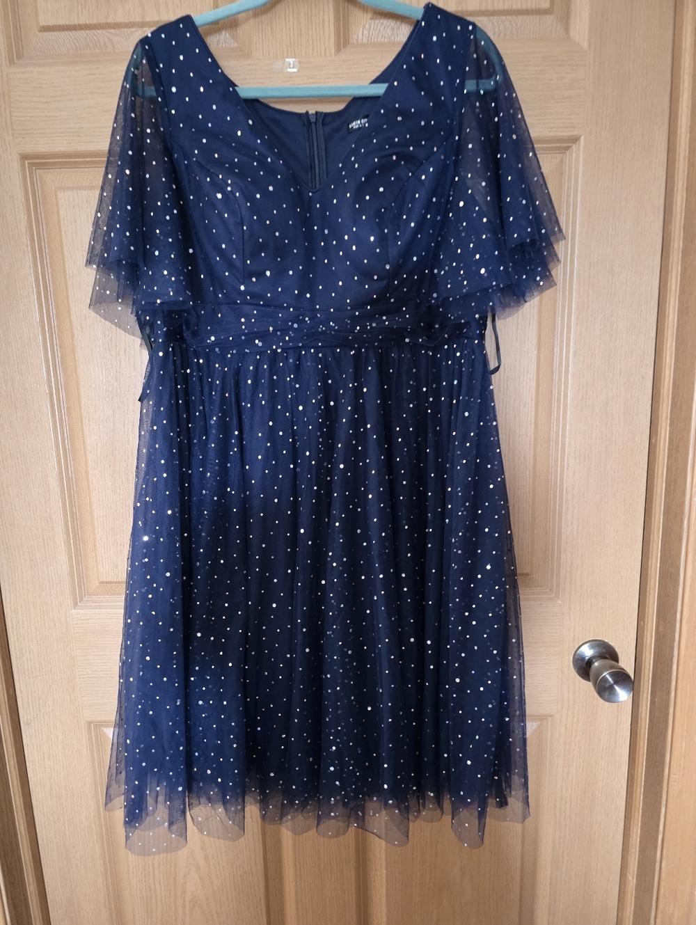 SHEIN Curve Navy Star Tulle Dress – Size 0XL